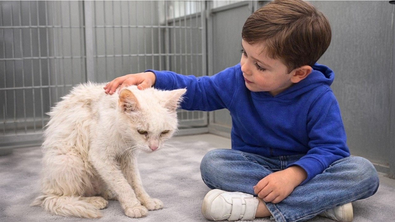 Tous les visiteurs du refuge sont passés devant ce chat... puis un garçon s'est arrêté