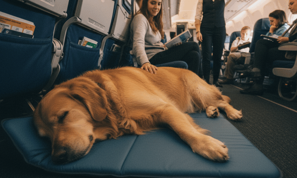 découvrez comment une compagnie aérienne innove en autorisant pour la première fois les chiens de plus de 10 kg à voyager en cabine, offrant plus de confort aux propriétaires et à leurs animaux.