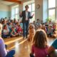 à mulhouse, bastien et son chien-guide otop inspirent et motivent les élèves de l’école du drouot grâce à leur présence captivante et leur message de confiance.