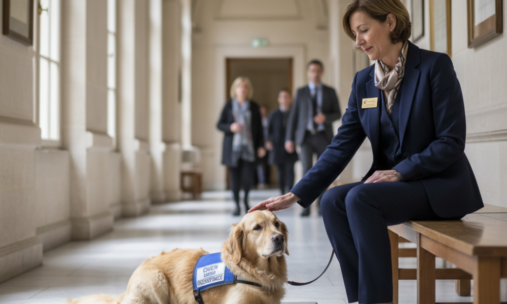 découvrez comment les chiens d'assistance de canine companions accompagnent le bureau du procureur pour offrir soutien et réconfort aux victimes de crimes.