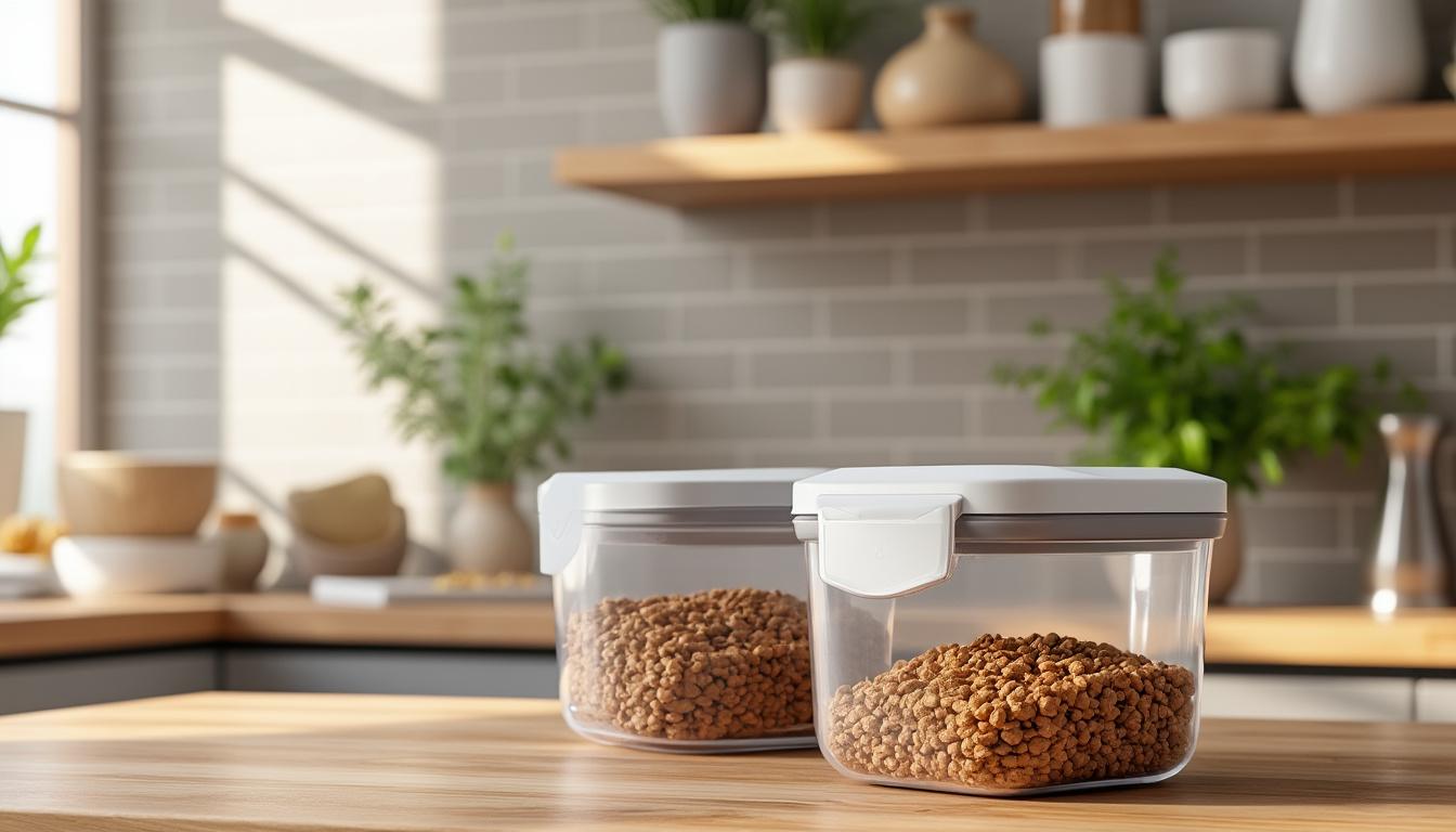 découvrez comment choisir la boîte à croquettes idéale pour votre chat : un contenant hermétique et pratique pour préserver la fraîcheur des aliments et faciliter le quotidien.